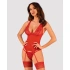 Obsessive Lacelove erotic corset and thong set red