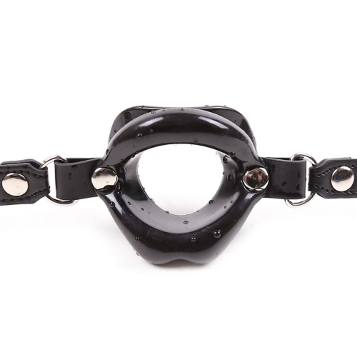 Nina - BDSM mouthpiece with adjustable eco leather straps Ohmama 3326 black [1]