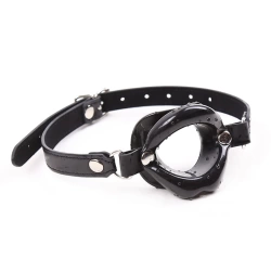 Nina - BDSM mouthpiece with adjustable eco leather straps Ohmama 3326 black