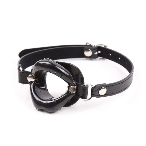 Nina - BDSM mouthpiece with adjustable eco leather straps Ohmama 3326 black [3]