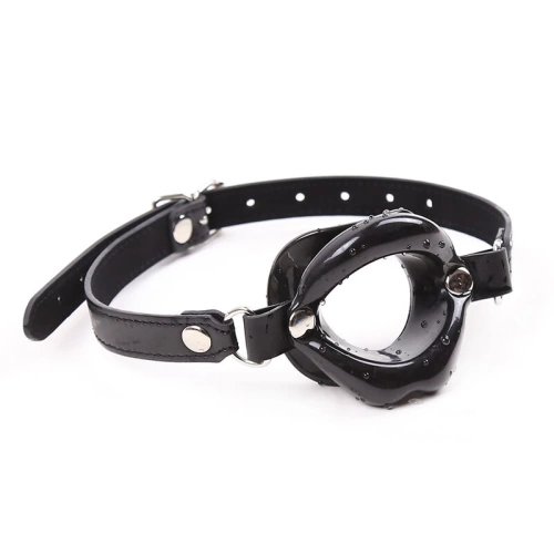 Nina - BDSM mouthpiece with adjustable eco leather straps Ohmama 3326 black