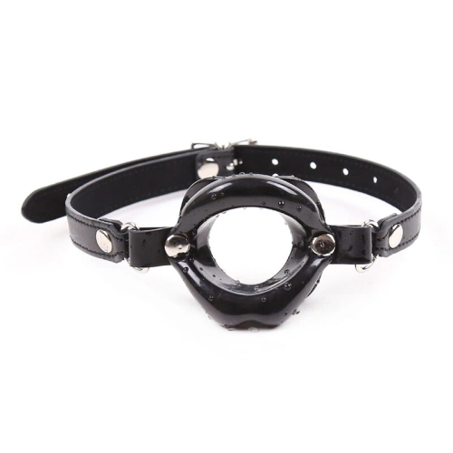 Nina - BDSM mouthpiece with adjustable eco leather straps Ohmama 3326 black [6]