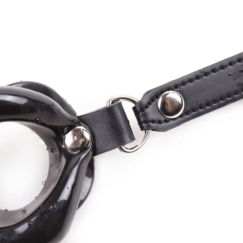 Nina - BDSM mouthpiece with adjustable eco leather straps Ohmama 3326 black [7]