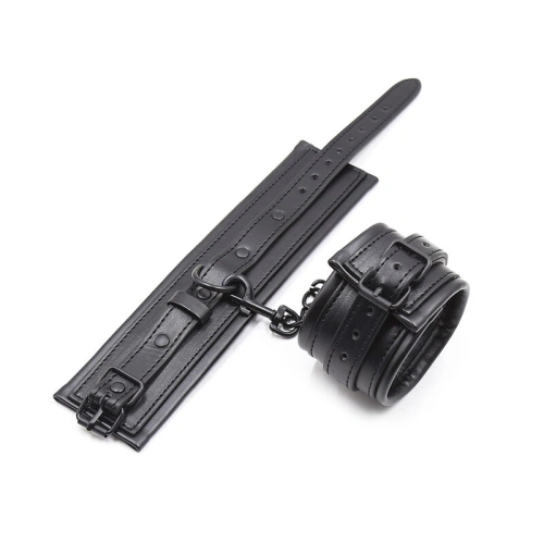 Ohmama 3692 Black Adjustable Eco Leather Wrist Restraints [1]