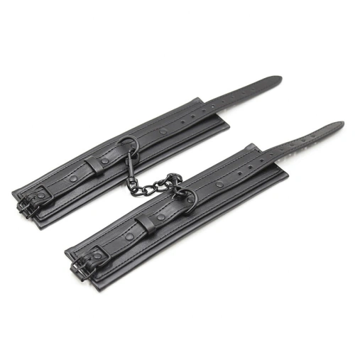 Ohmama 3692 Black Adjustable Eco Leather Wrist Restraints [2]