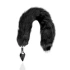 Metal Butt Plug with Fluffy Black Tail Ouch! Fox Tail