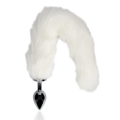 *Nina Color - Metal Anal Expander with Fluffy White Tail Ouch! Fox Tail [2]