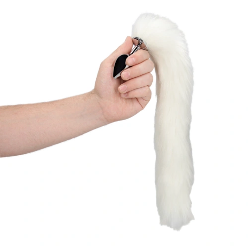 *Nina Color - Metal Anal Expander with Fluffy White Tail Ouch! Fox Tail [5]