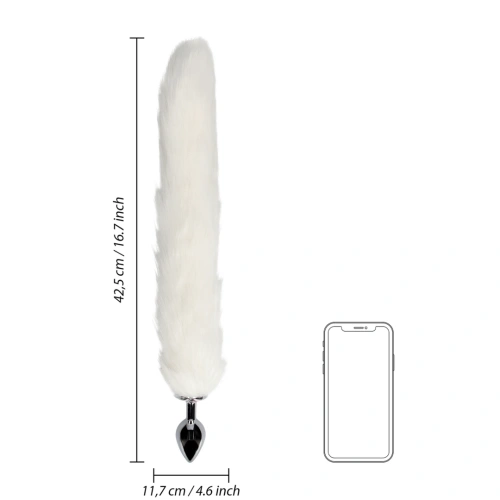 *Nina Color - Metal Anal Expander with Fluffy White Tail Ouch! Fox Tail [6]