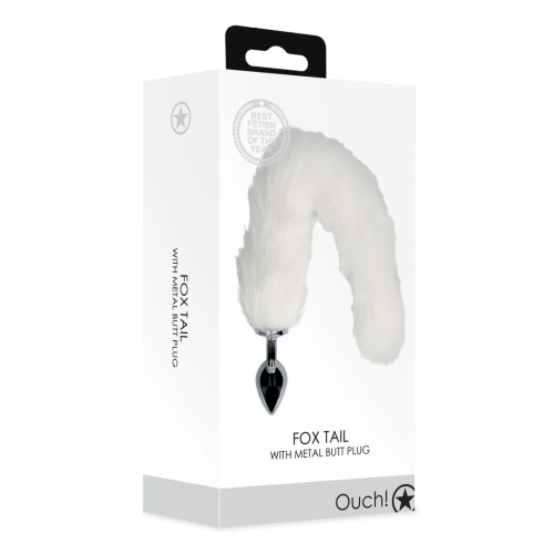 *Nina Color - Metal Anal Expander with Fluffy White Tail Ouch! Fox Tail [7]