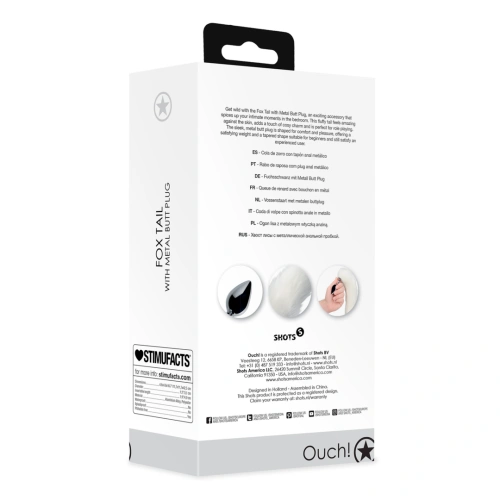 *Nina Color - Metal Anal Expander with Fluffy White Tail Ouch! Fox Tail [8]