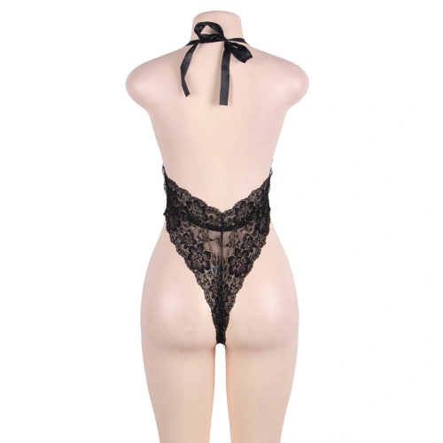 Sexy backless lace bodysuit Paris black [4]