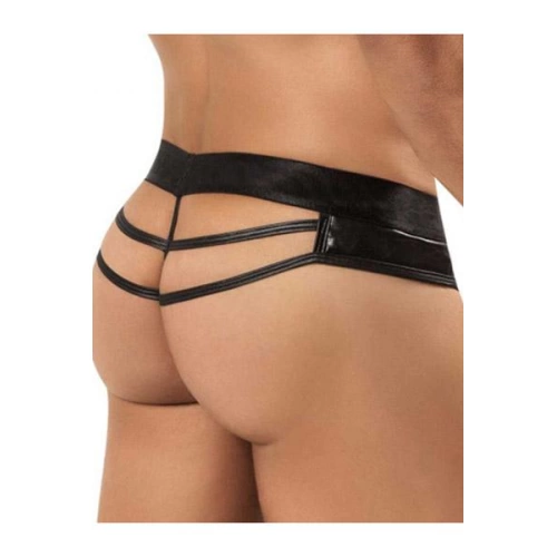 Erotic male thong with wet effect black [1]