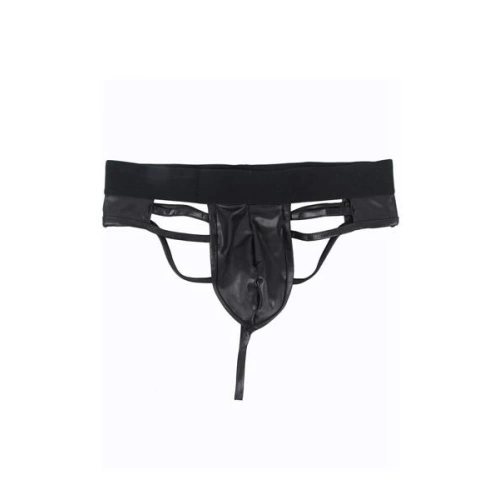Erotic male thong with wet effect black [2]