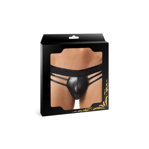Erotic male thong with wet effect black [3]