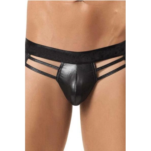 Erotic male thong with wet effect black