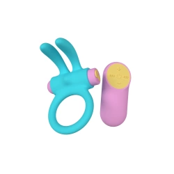 Color* Dilyana- Rechargeable silicone penis ring with clitoris stimulator Riny blue