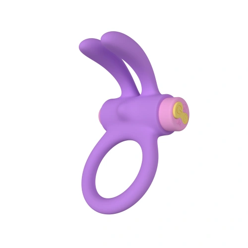 Rechargeable silicone cock ring with clitoris stimulator Riny purple [1]