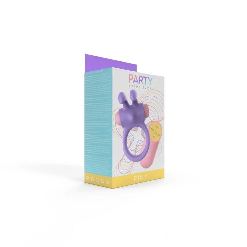 Rechargeable silicone cock ring with clitoris stimulator Riny purple [10]