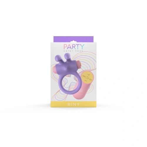 Rechargeable silicone cock ring with clitoris stimulator Riny purple [11]