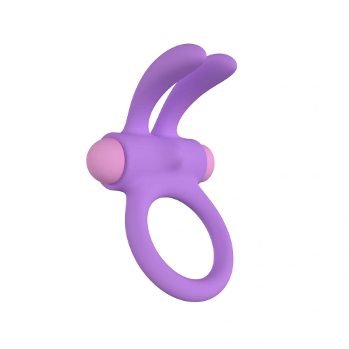 Rechargeable silicone cock ring with clitoris stimulator Riny purple [2]