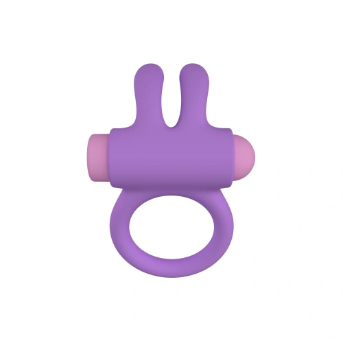 Rechargeable silicone cock ring with clitoris stimulator Riny purple [6]