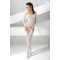 Sexy bodysuit with long sleeves and open bottom Passion 055 white