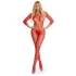 Erotic mesh bodysuit with open bottom Pink Lipstick Risque red