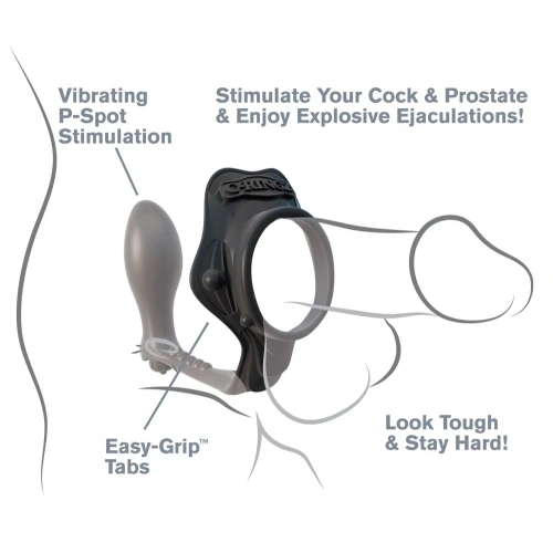 **Nina - Rock Hard Ass-Gasm Vibrating Prostate Stimulator with Penis and Testicle Clip [1]
