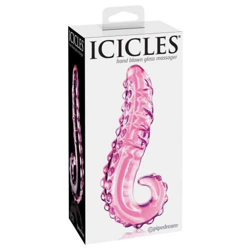 Nina - Embossed glass dildo Icicles #24 pink [3]