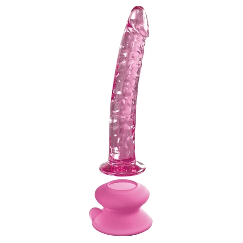 Dilyana Realistic glass dildo with vacuum attachment Icicles #86 pink [1]