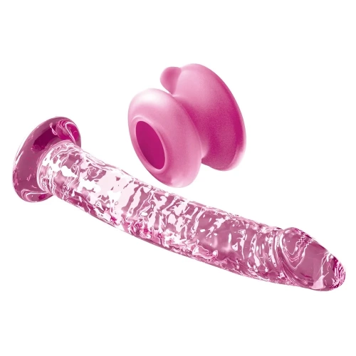 Dilyana Realistic glass dildo with vacuum attachment Icicles #86 pink [2]