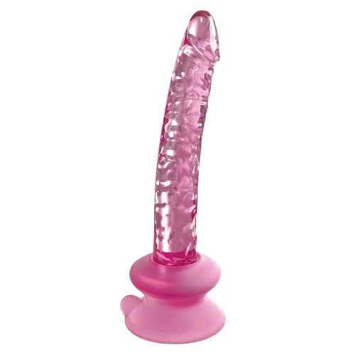 Dilyana Realistic glass dildo with vacuum attachment Icicles #86 pink