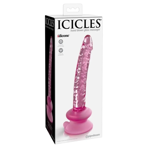 Dilyana Realistic glass dildo with vacuum attachment Icicles #86 pink [6]