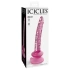 Dilyana Realistic glass dildo with vacuum attachment Icicles #86 pink [6]