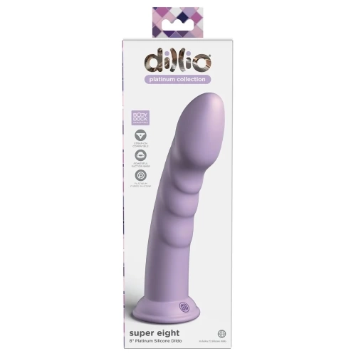 Nina - Embossed silicone Body Dock dildo Super Eight purple [3]