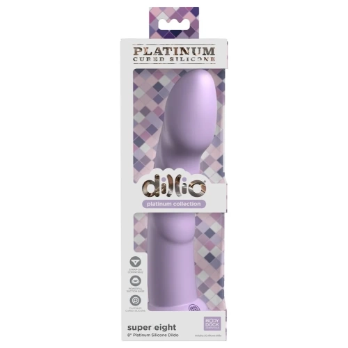 Nina - Embossed silicone Body Dock dildo Super Eight purple [4]