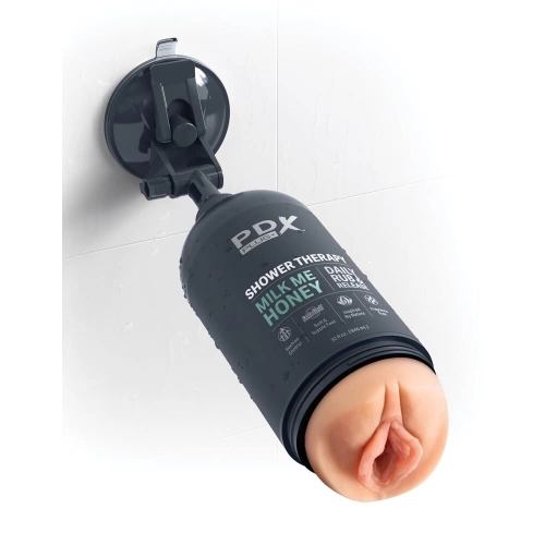 Nina - Realistic vagina masturbator in a discreet case with a PDX Milk Me Honey vacuum attachment