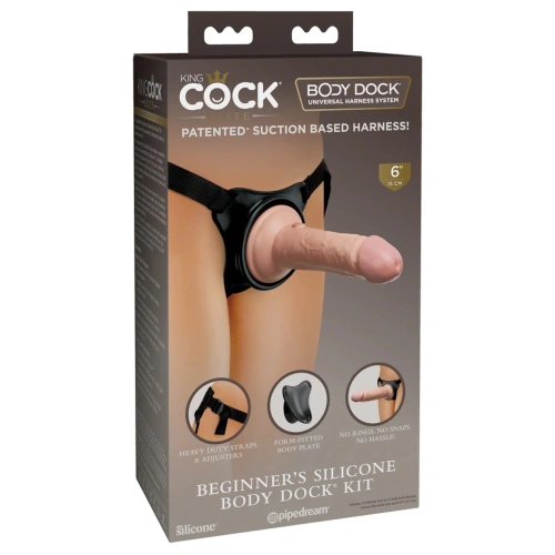 Body Dock strapon set and double layer dildo 15 cm. [10]