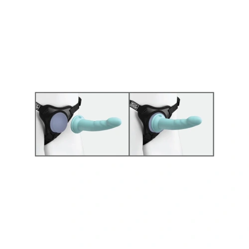 Strap-on with 2 silicone dildos 6" and 7" Dillio Body Dock SE [2]