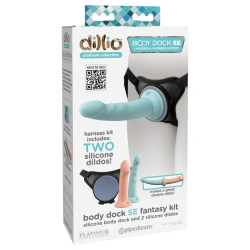 Strap-on with 2 silicone dildos 6" and 7" Dillio Body Dock SE [6]