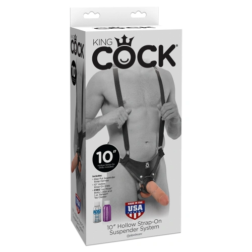 Strap-on belt with dildo King 10'' Suspender System [6]