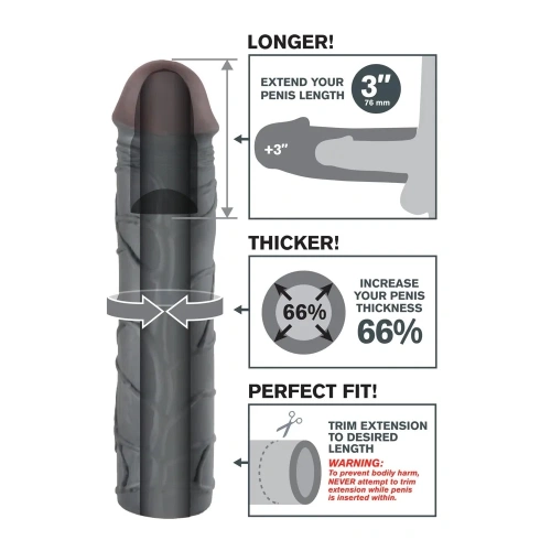 Color* Dilyana- Penis thickener and extender made of cyber skin Mega 3 Extension black [2]