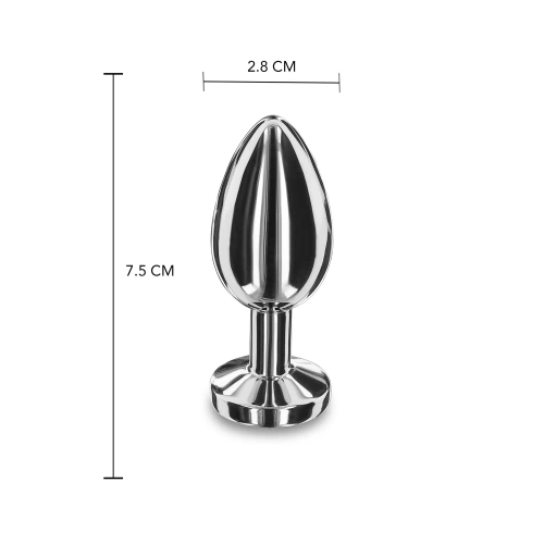 Nina - Massive steel butt plug with clear crystal Playhouse M [4]