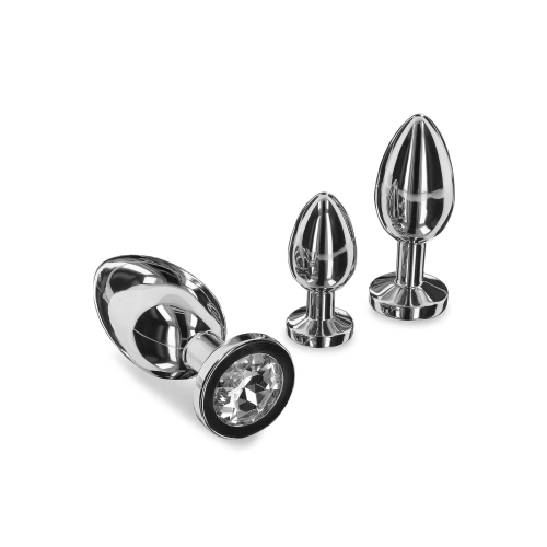Nina - Massive steel butt plug with clear crystal Playhouse M [5]