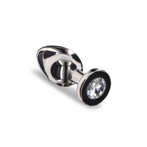 Nina - Massive steel butt plug with clear crystal Playhouse M