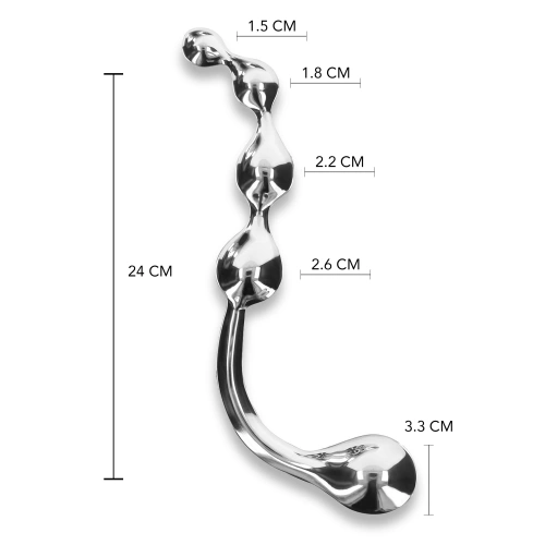 Flow and Bulb Pleasure Wand Steel Anal Vaginal Dildo [5]