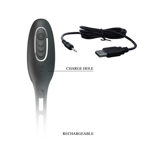 Silicone Vibrating Prostate Stimulator with Double Penis Ring Sleeve III [8]