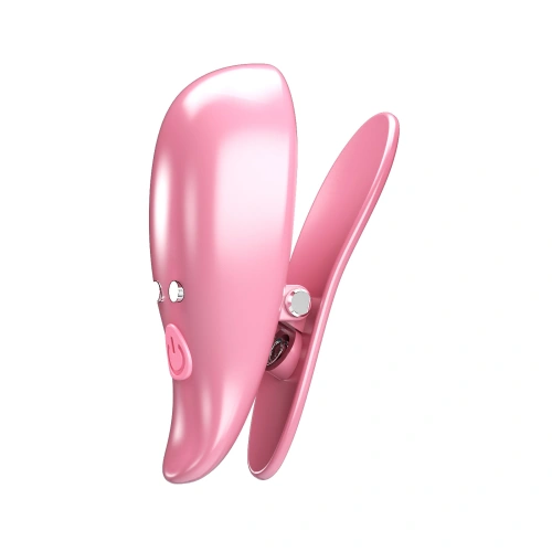 Nina - Pretty Love Leaf Rechargeable Vibrating Nipple Clips Pink [1]