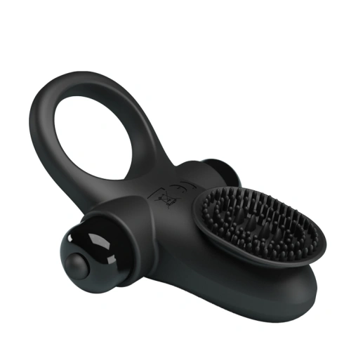 Nina - Vibrating penis ring made of silicone with a clitoral stimulator Vibrant Penis Ring II black [2]